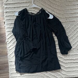 Black Cold Shoulder Blouse